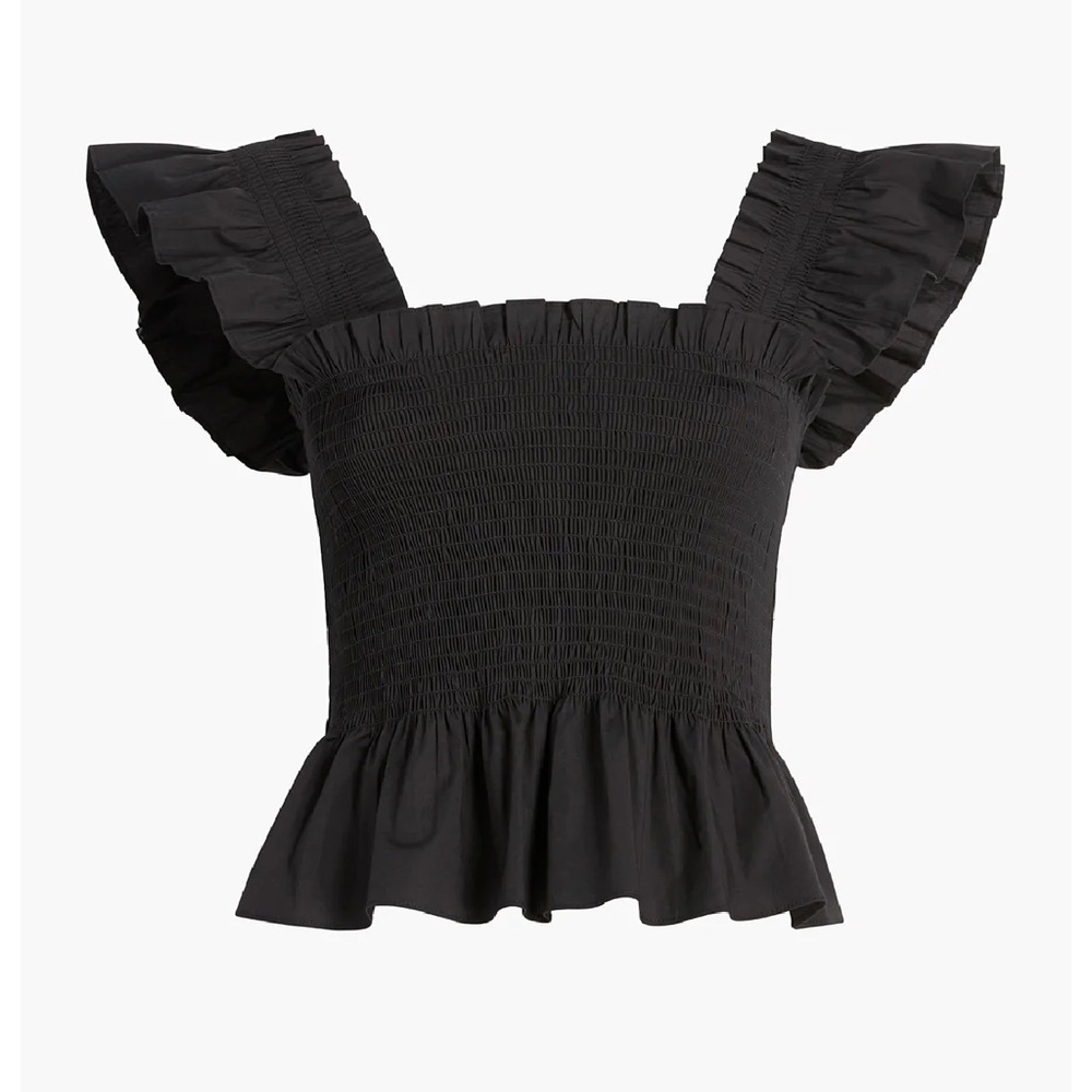 NWOT Hill House Home Paz Top in Black Poplin